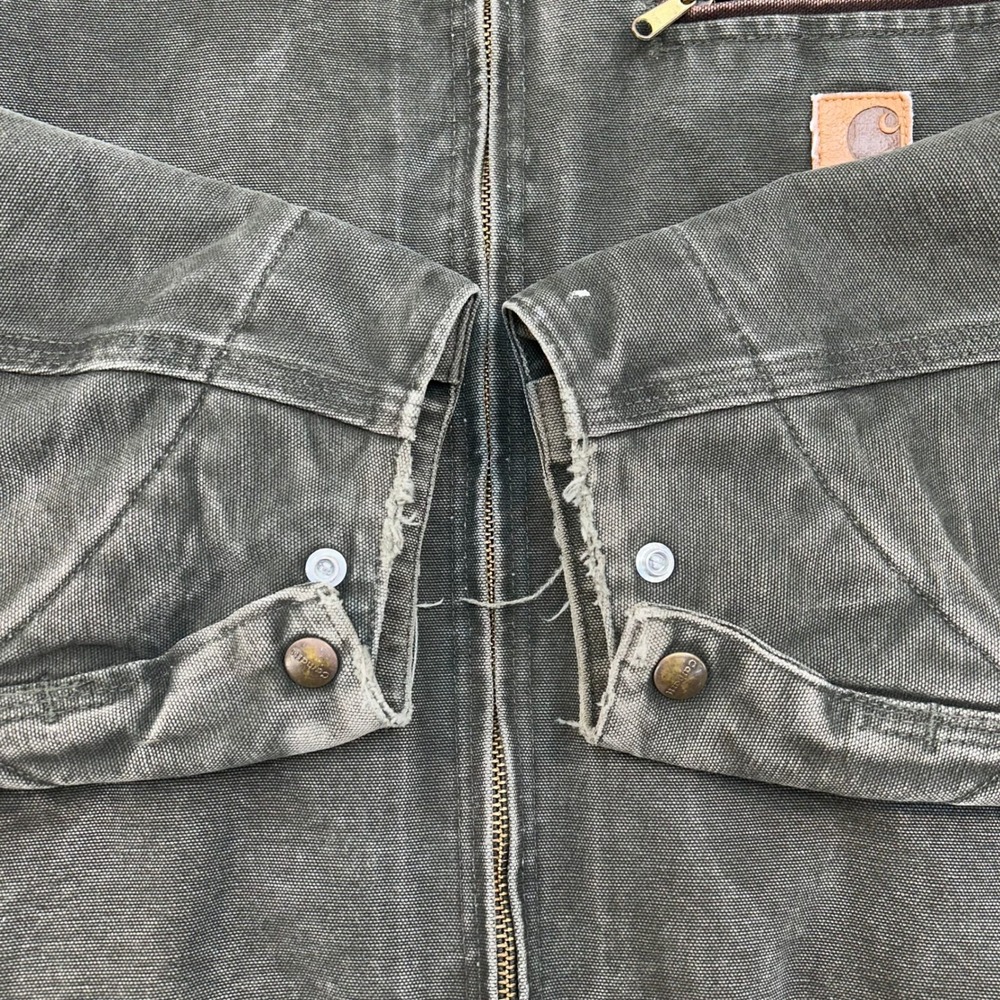 Vintage Carhartt Detroit Jacket Mens 2XL J97 MOS Distressed Blanket Lined Coat - Picture 9 of 10